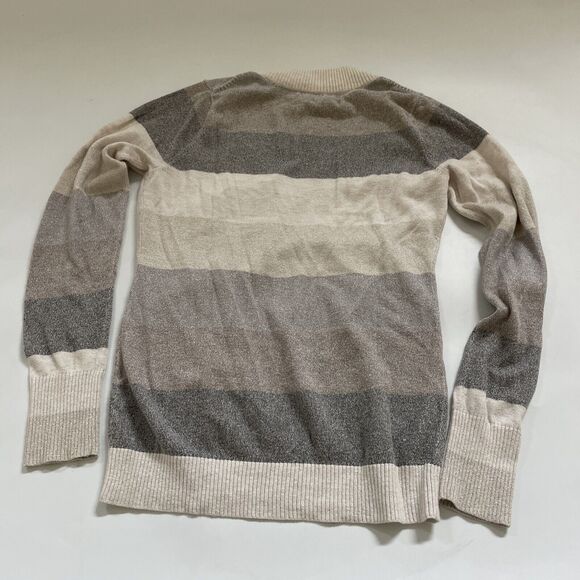 Express Sweater Sparkly Striped Long Sleeve Pullover Lightweight Medium - Picture 5 of 10